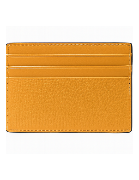 Tarjetero Michael Kors Cooper de piel granulada color naranja claro