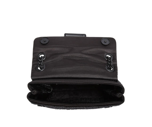 Bolsa Crossbody negra Kensington con pedrería Mujer