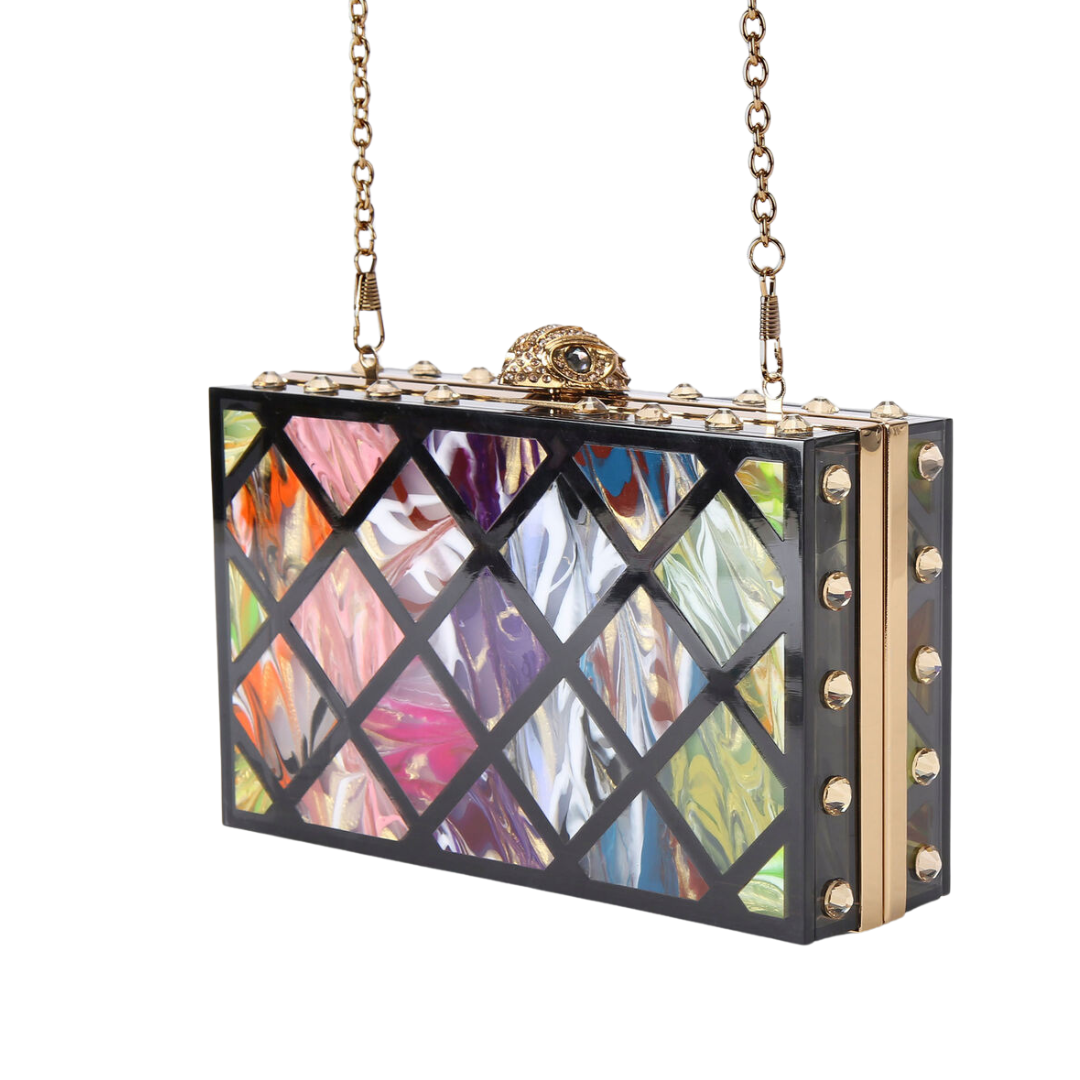 Bolsa Clucth Crystal Quilt