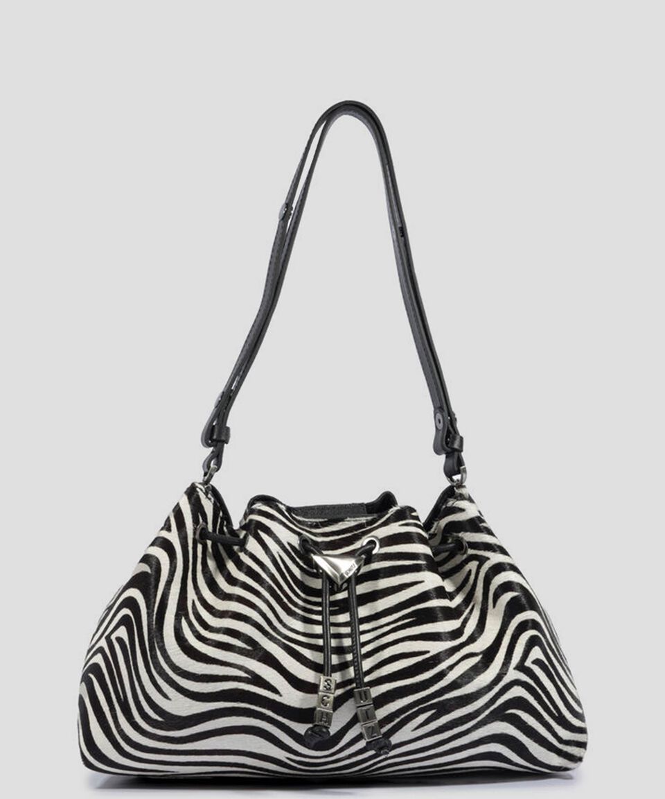 Bolsa tote bicolor en piel Buffer Campanha con animal print Mujer