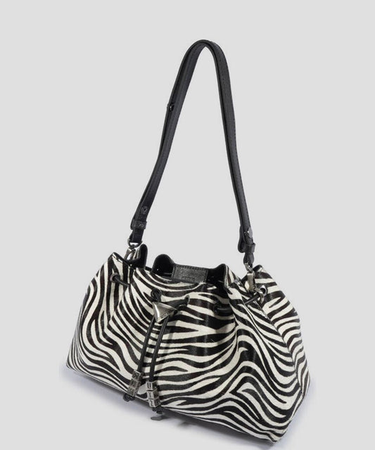 Bolsa tote bicolor en piel Buffer Campanha con animal print Mujer