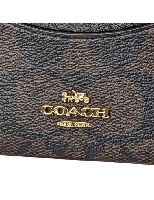 Tarjetero Coach con Monograma color café