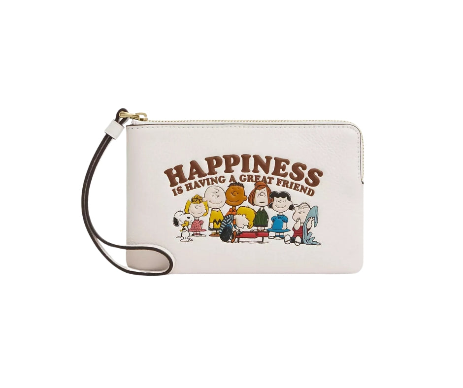 coach x peanuts corner zip wristlet