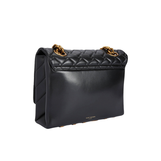 Bolso Shoulder negro en piel Kensington liso Mujer