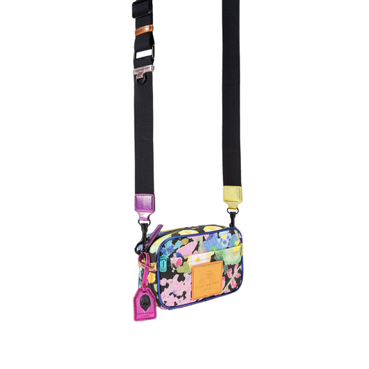 Bolsa Crossbody Kensington en piel con franjas Mujer