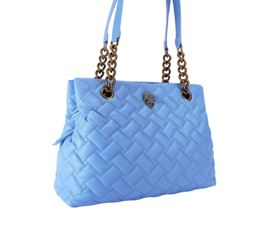 Bolsa tote Kensington Drench en piel azul capitonada Mujer