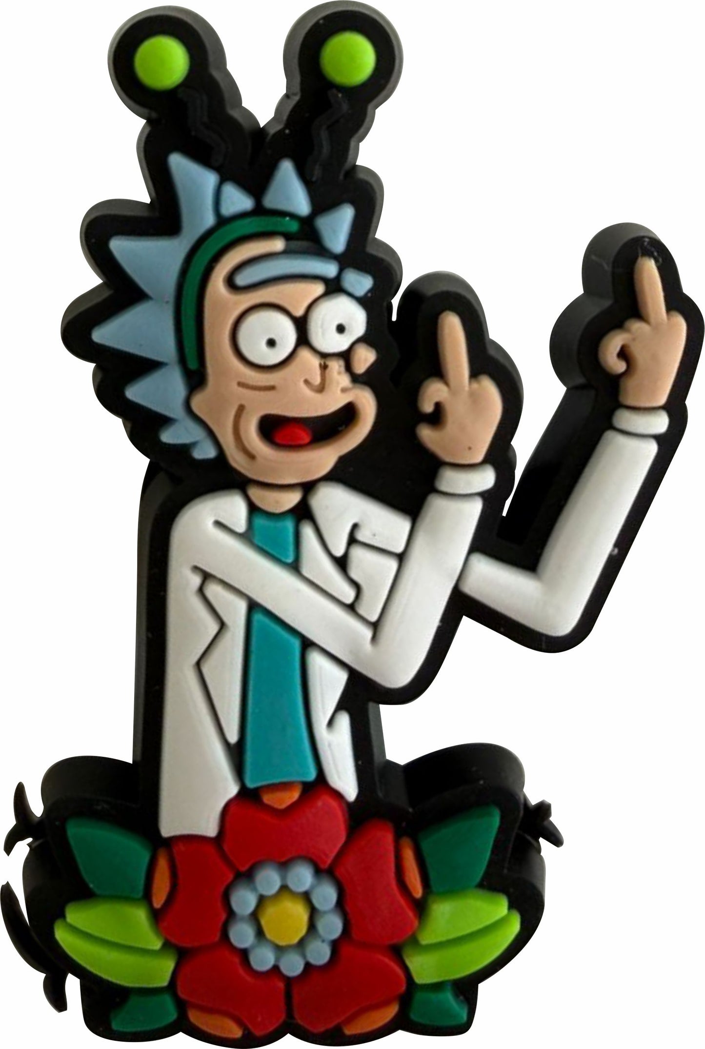 Pin Rick con disfraz de flor alienígena