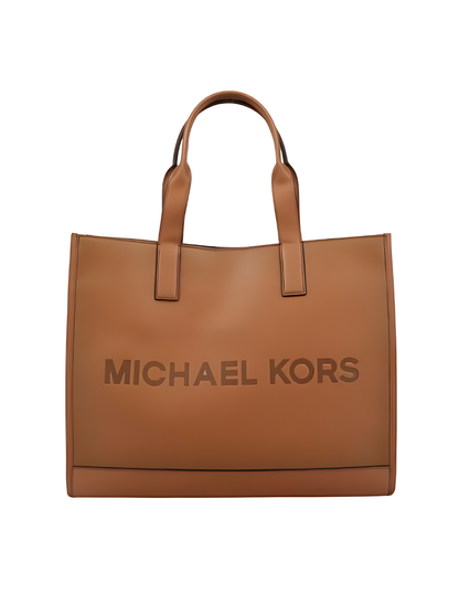Bolso de mano Tote Michael Kors Cooper en relieve color café