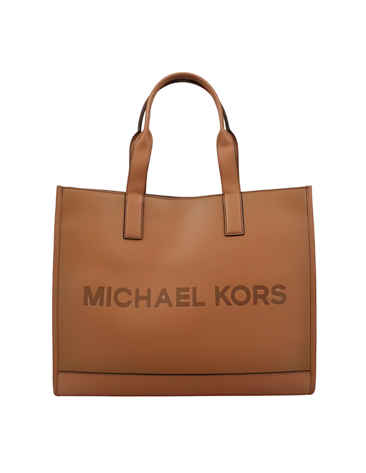 Bolso de mano Tote Michael Kors Cooper en relieve color café