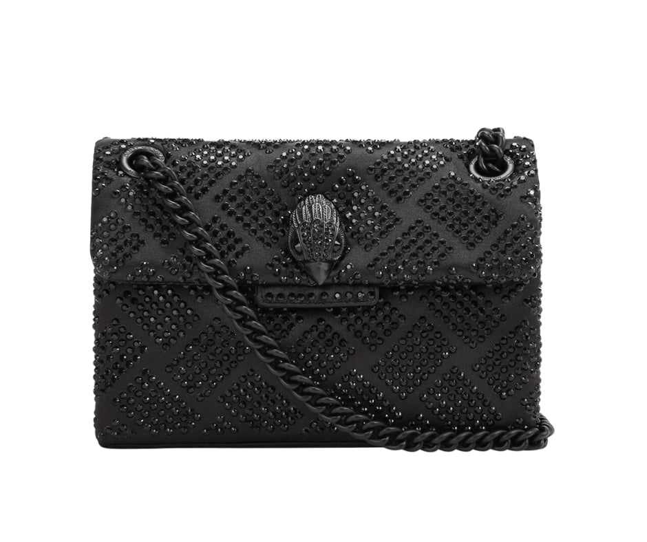 Bolsa Crossbody negra Kensington con pedrería Mujer