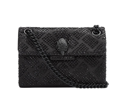 Bolsa Crossbody negra Kensington con pedrería Mujer