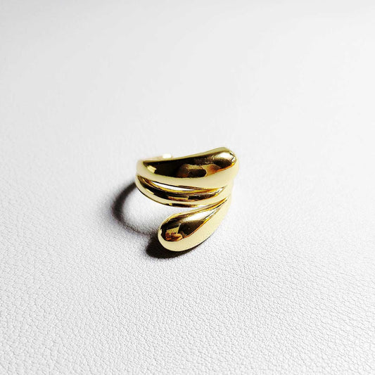 Anillo ajustable tira color dorado en chapa