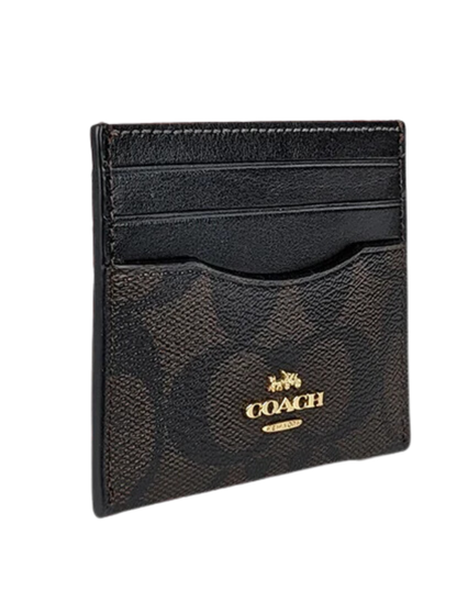 Tarjetero Coach con Monograma color café