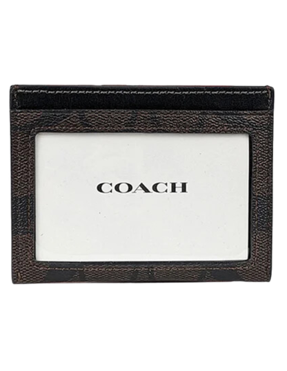 Tarjetero Coach con Monograma color café