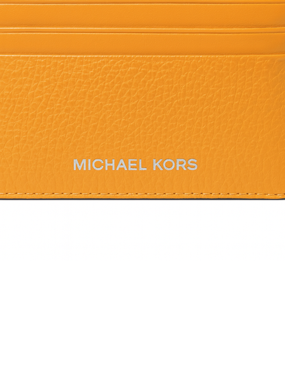 Tarjetero Michael Kors Cooper de piel granulada color naranja claro
