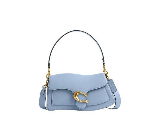 Bolsa shoulder Twisted Tabby en piel azul Mujer