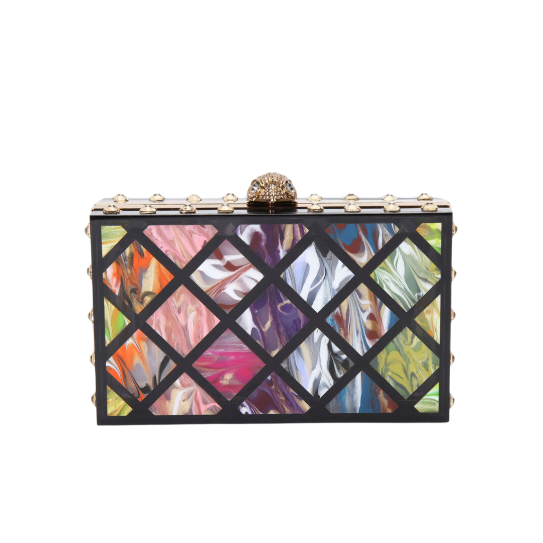Bolsa Clucth Crystal Quilt