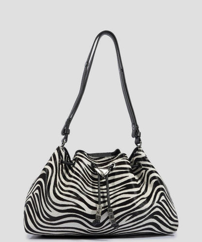 Bolsa tote bicolor en piel Buffer Campanha con animal print Mujer