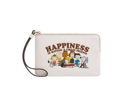 coach x peanuts corner zip wristlet