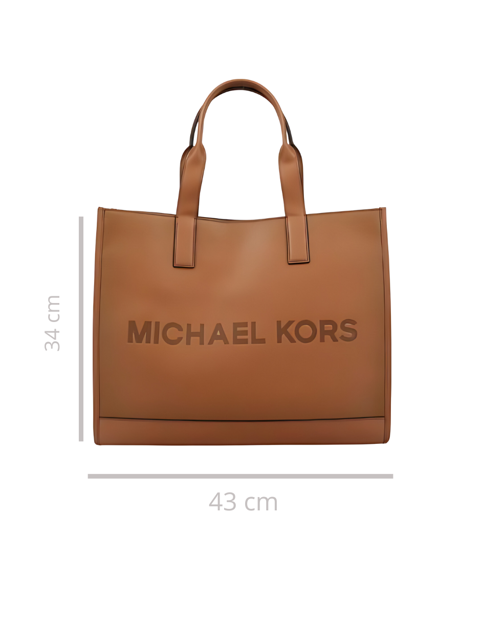 Bolso de mano Tote Michael Kors Cooper en relieve color café