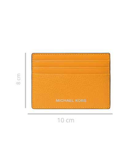 Tarjetero Michael Kors Cooper de piel granulada color naranja claro