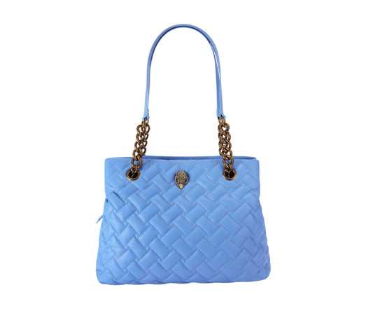 Bolsa tote Kensington Drench en piel azul capitonada Mujer
