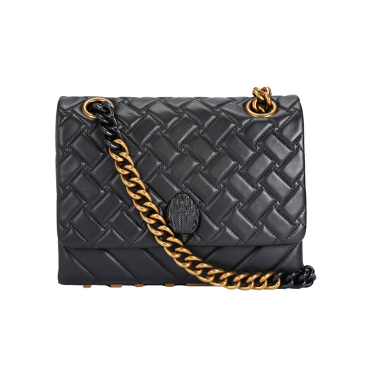 Bolso Shoulder negro en piel Kensington liso Mujer