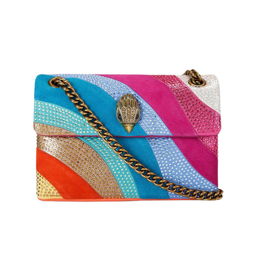 Bolsa Crossbody Kensington en piel con franjas Mujer