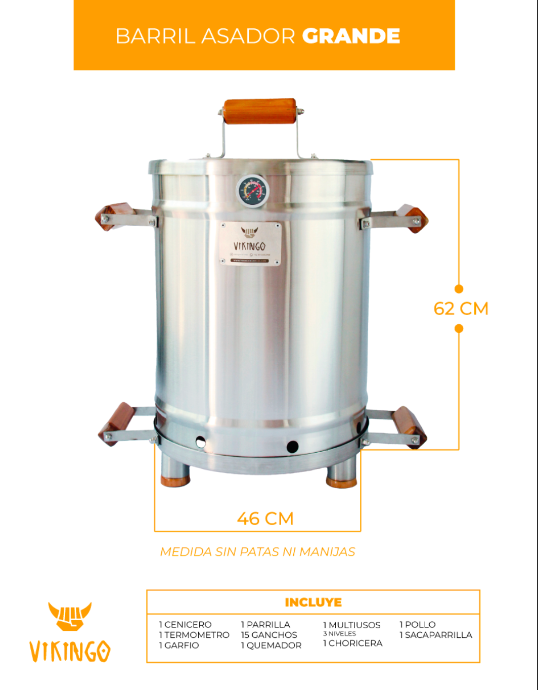 BARRIL ASADOR VIKINGO COMBO GRANDE