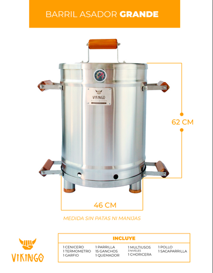 BARRIL ASADOR VIKINGO COMBO GRANDE